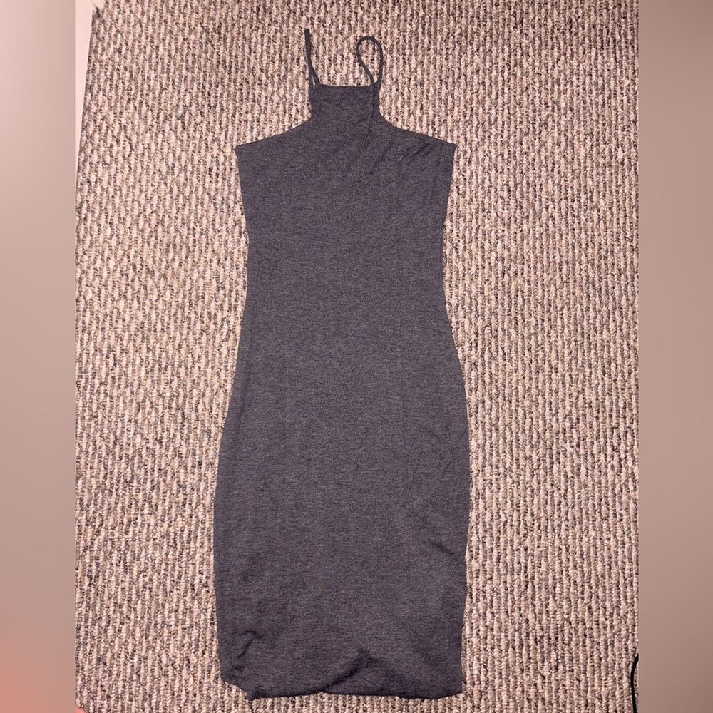 Express Charcoal Long Sleeve Dress